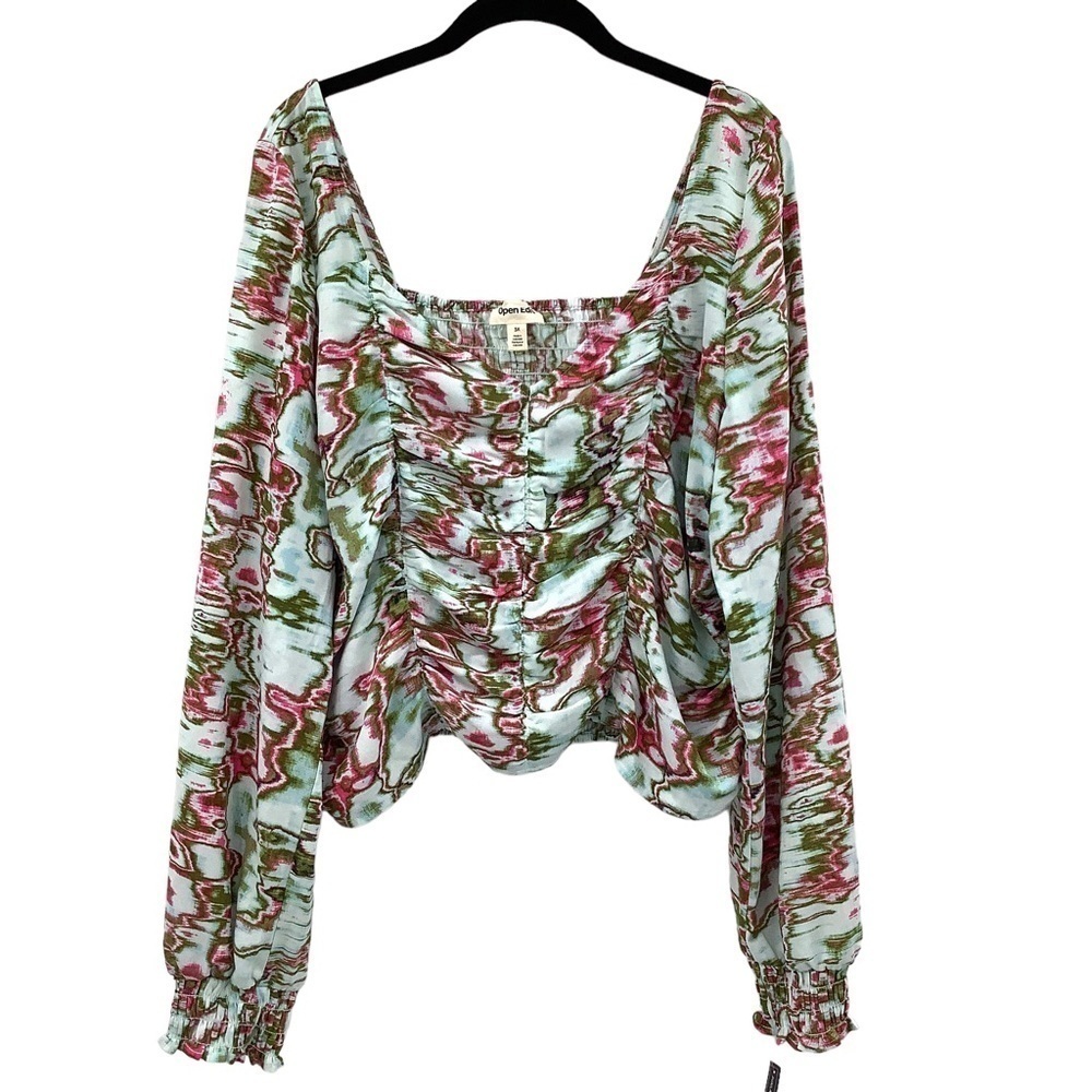 Open Edit Ruched Crop Top Size 3X NWT